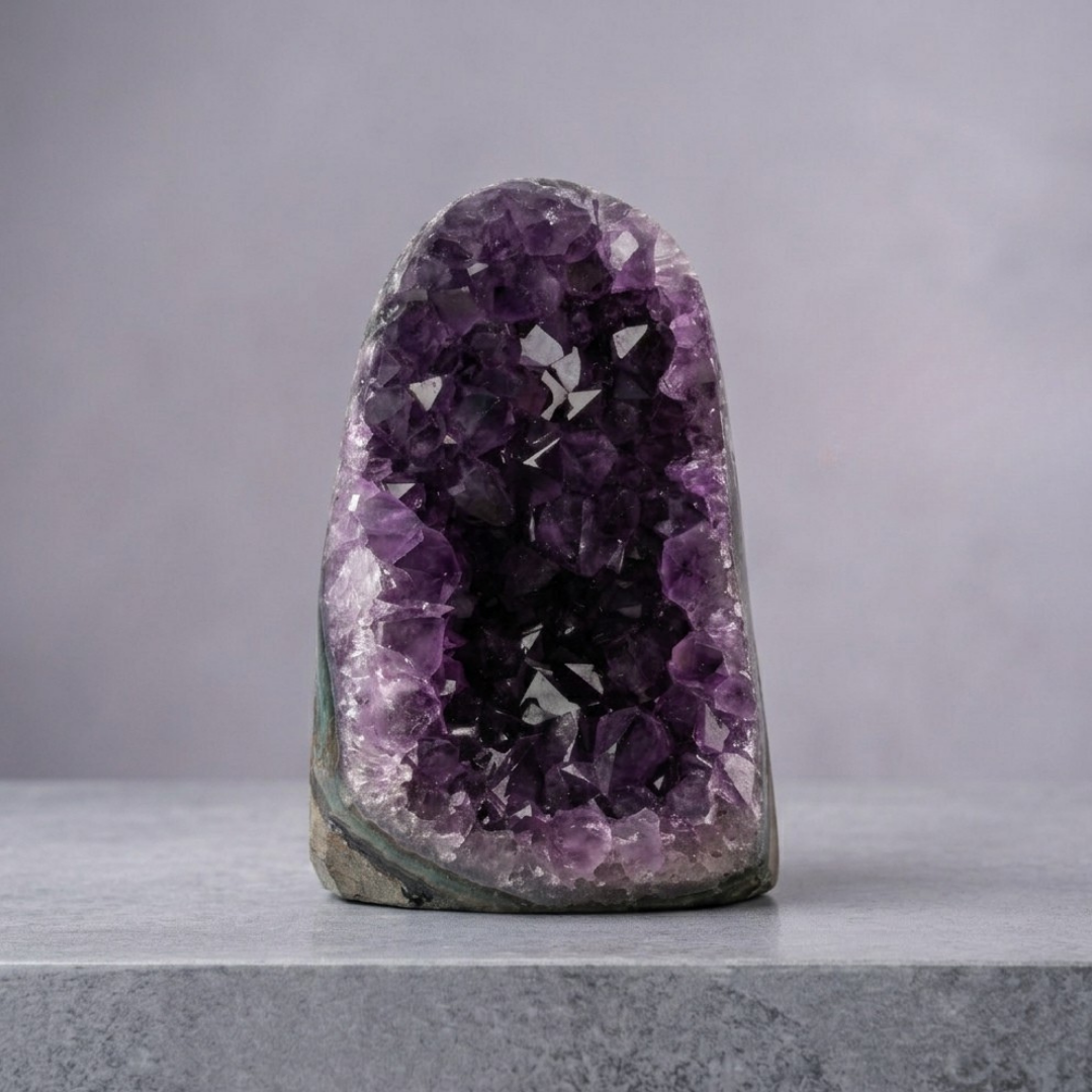 Natural Amethyst with Carved Base