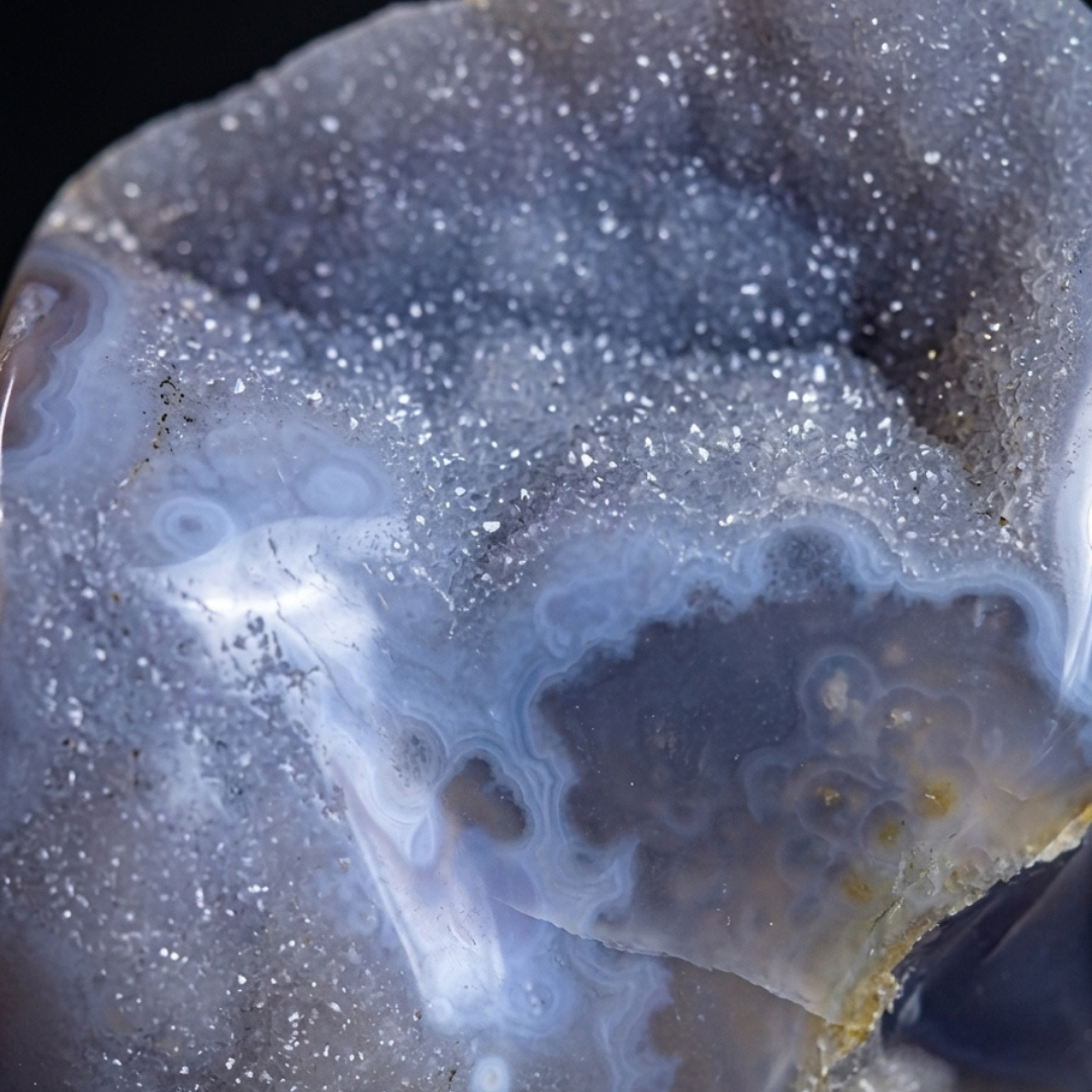 Blue Agate Geode on Stand