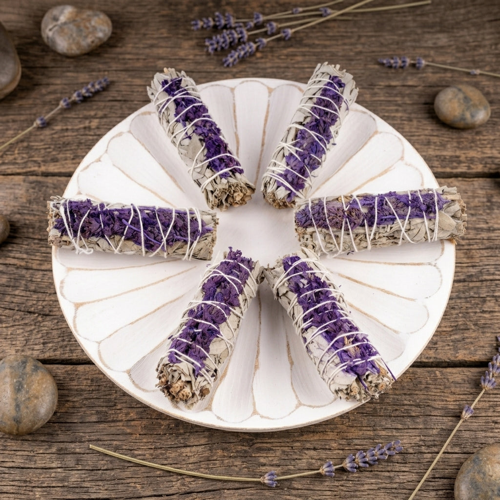 Lavender and White Sage Smudge Stick for cleansing. 2 pc