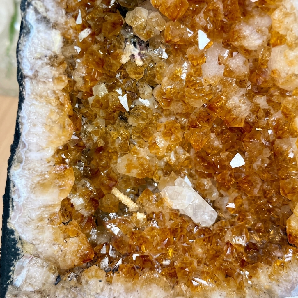 Natural Citrine Cathedral with Calcite Inclusion
